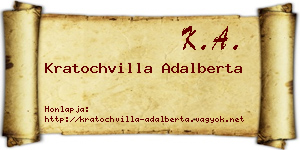 Kratochvilla Adalberta névjegykártya